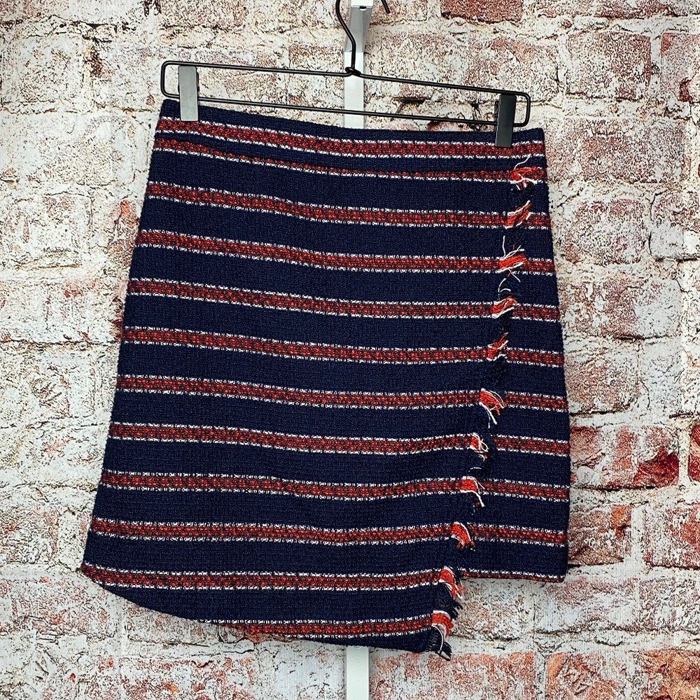 Andrew Marc New York Womenʻs Faux Wrap Tweed Skirt Size 4